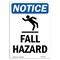 Signmission OSHA Sign, Fall Hazard With Symbol, 18in X 12in Decal, 12" W, 18" H, Portrait, OS-NS-D-1218-V-12430 OS-NS-D-1218-V-12430 - alternate 1